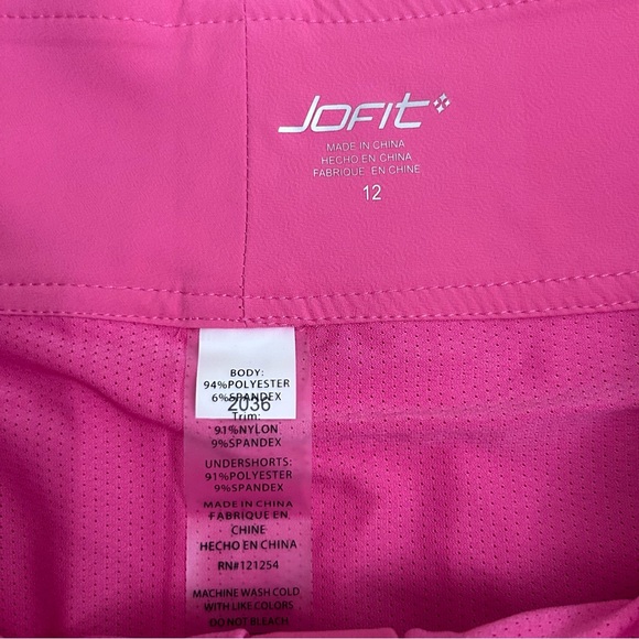 Jofit Skirt Skort Women's Size 12 Pink Golf Pockets Pickleball Athletic Tennis - Picture 4 of 6